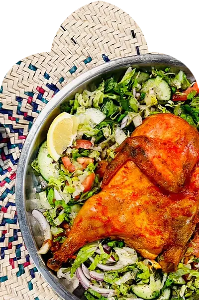 Mandi Chicken with Salad