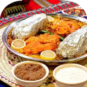 سدر مشكل مندي دجاج وحنيذ| (No.6) Mixed Dishes of Haneeth & Mandi Chicken